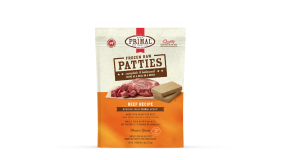 Primal Raw Frozen Dog Food, Patties, Beef, 18-Lb-