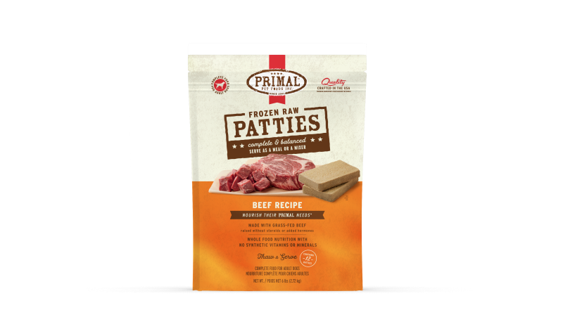 Primal Frozen Raw Beef Nuggets for Dogs, 18lb