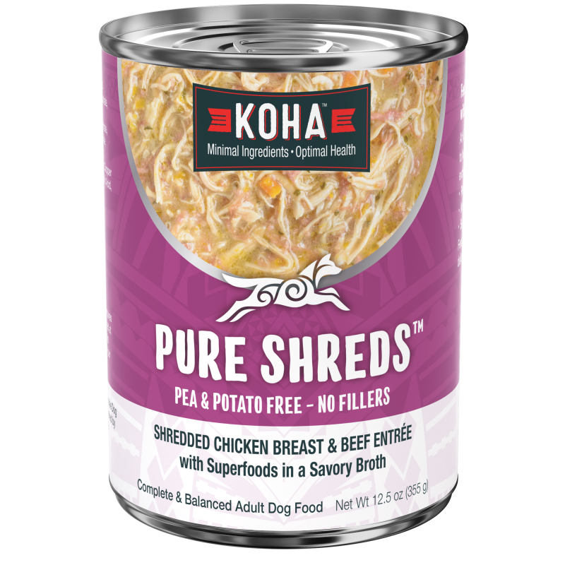 KOHA Pure Shreds Shredded Chicken Breast & Beef Entrée for Dogs