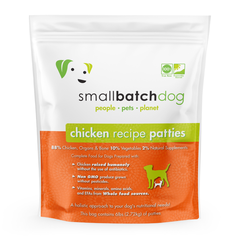 SmallBatch-Raw Frozen Chicken Patties for Dogs