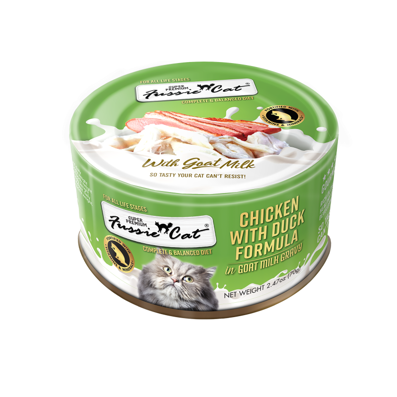 Fussie Cat Chicken with Duck Formula in Goat Milk Gravy for Cats