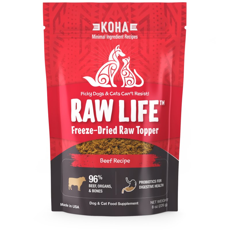 KOHA Raw Life Freeze-Dried Raw Topper, 8 oz-Beef Recipe