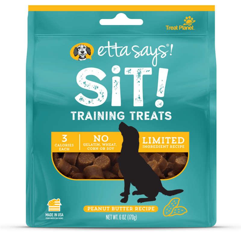 Etta Says! Sit! Dog Treat - Limited Ingredients & Low Calorie Training Treats - Oat & Peanut Recipe