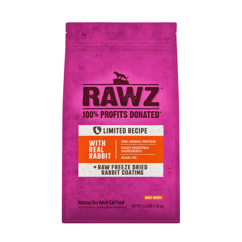 Rawz Cat Dry Gf Lid Rabbit 3.5#-Rabbit 3.5#