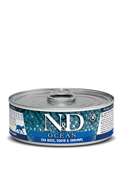 Farmina N&D Feline Sea Bass, Squid, & Shrimp Adult Wet Food