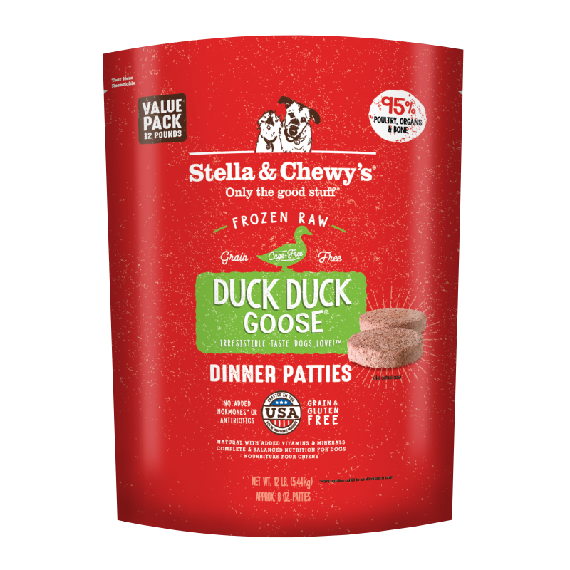 Stella & Chewy's Duck Duck Goose Frozen Raw Dinner Patties for Dogs