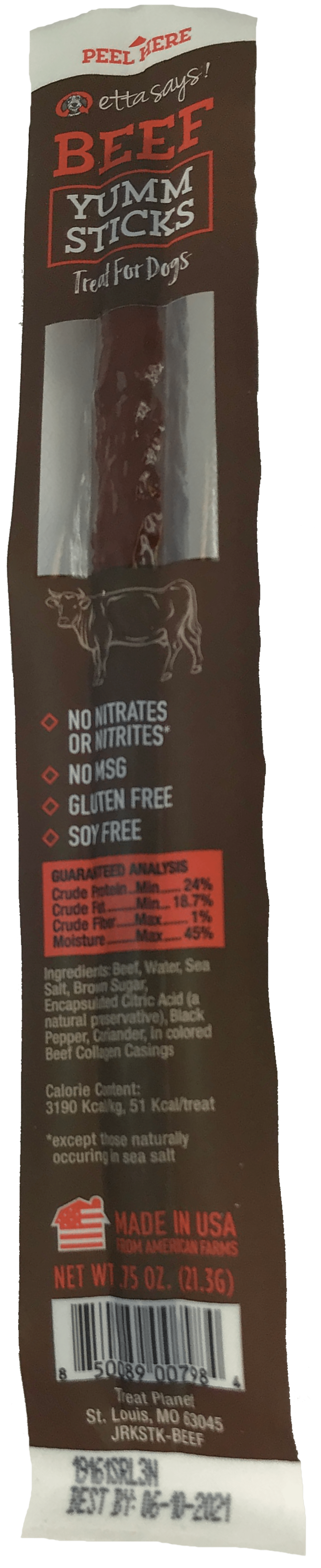 Etta Says! Yumm Stick Natural Beef Dog Training Treat - Single Protein, Made in the USA-Single Stick