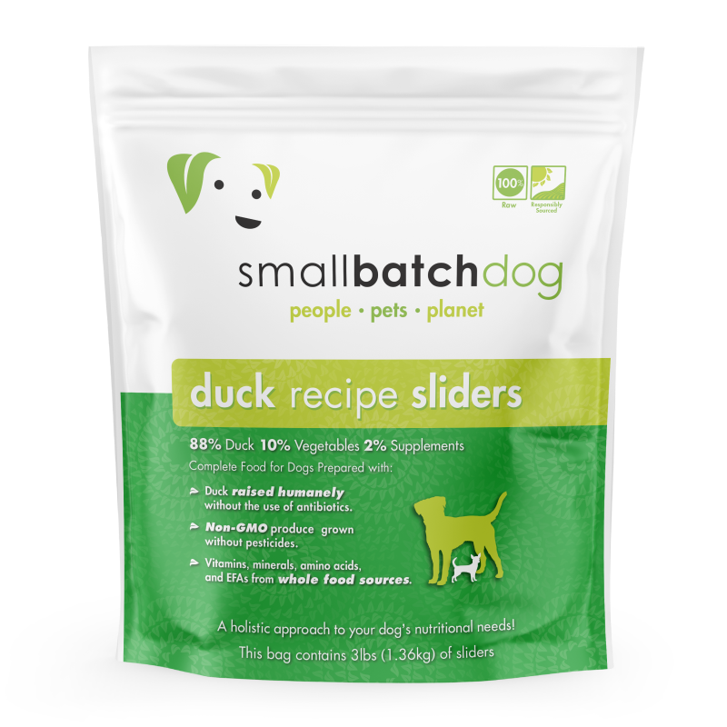 SmallBatch-Raw Frozen Duck Sliders for Dogs