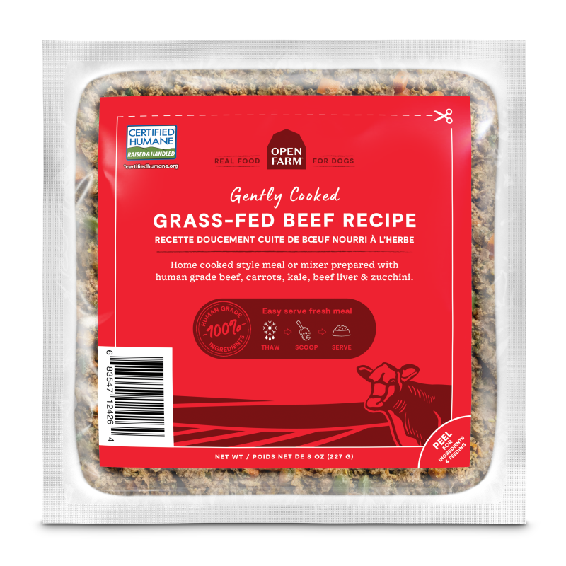 Open Farm Grass Fed Beef Gently Cooked Recipe Real Food for Dogs