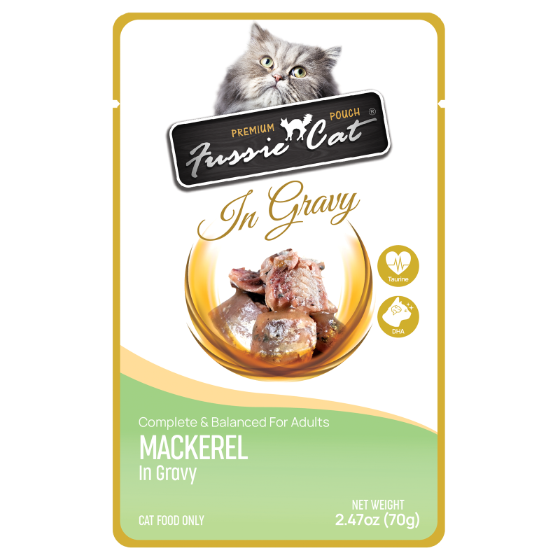 Fussie Cat Mackerel in Gravy Cat Food Pouch
