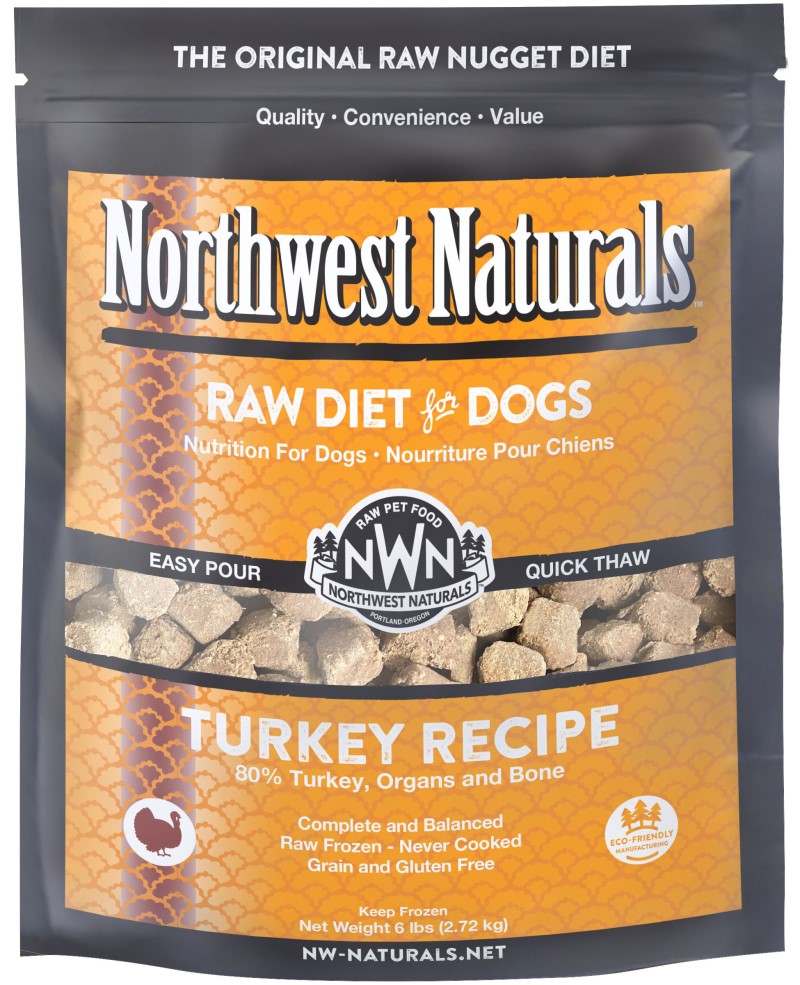 Northwest Naturals Frozen Original Raw Nuggets for Dogs-Turkey Recipe