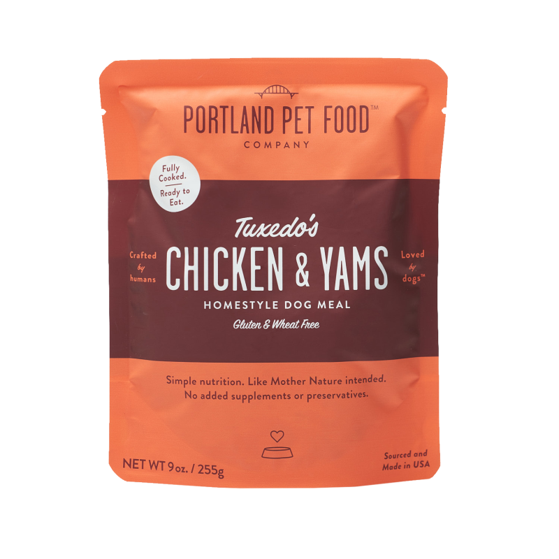 Portland Pet Food Tuxedo's Chicken & Yams Human-Grade Dog Meal Pouch
