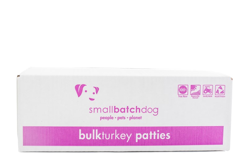 smallbatch Frozen Raw Turkey Patties Dog Food - Grain Free & High Protein
