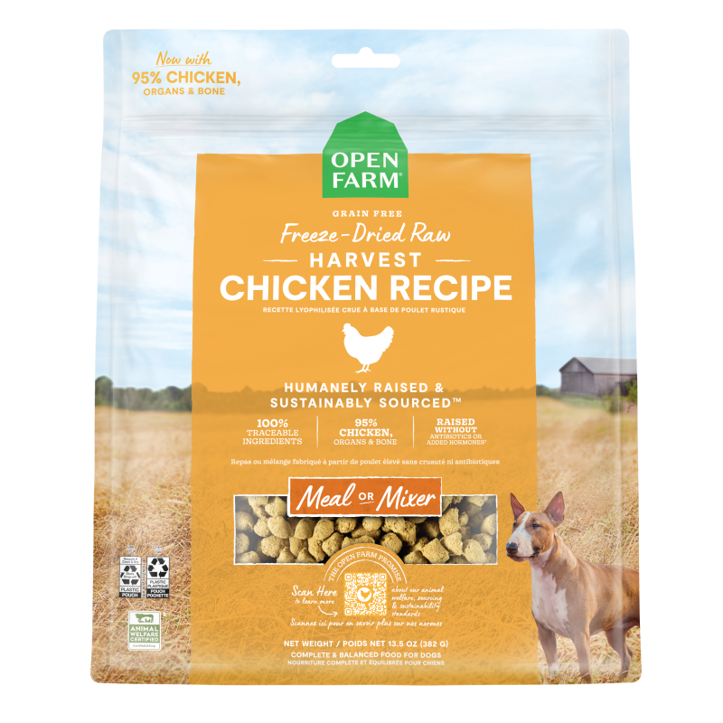 Open Farm Harvest Chicken Recipe Freeze Dried Raw Morsels for Dogs