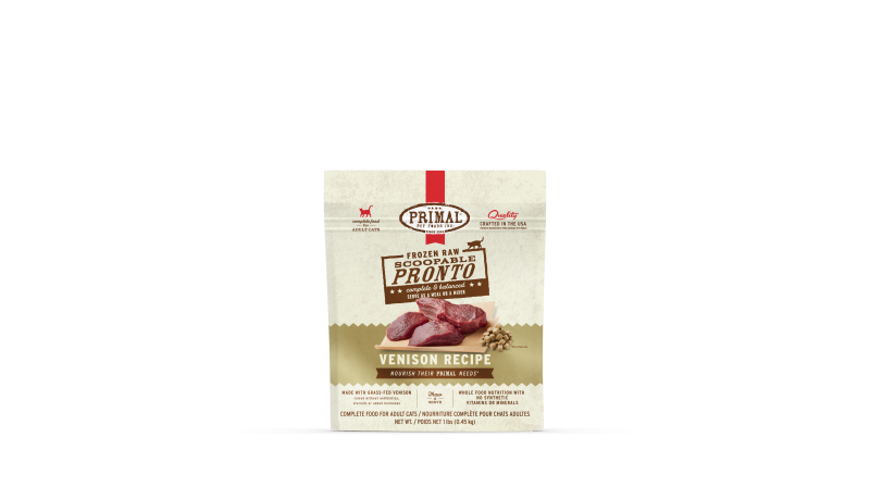 Primal Pronto Frozen Raw Venison for Cats, 1lb