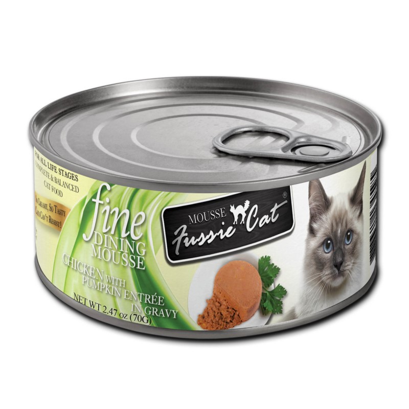 Fussie Cat Fine Dining Mousse Chicken with Pumpkin Entree in Gravy