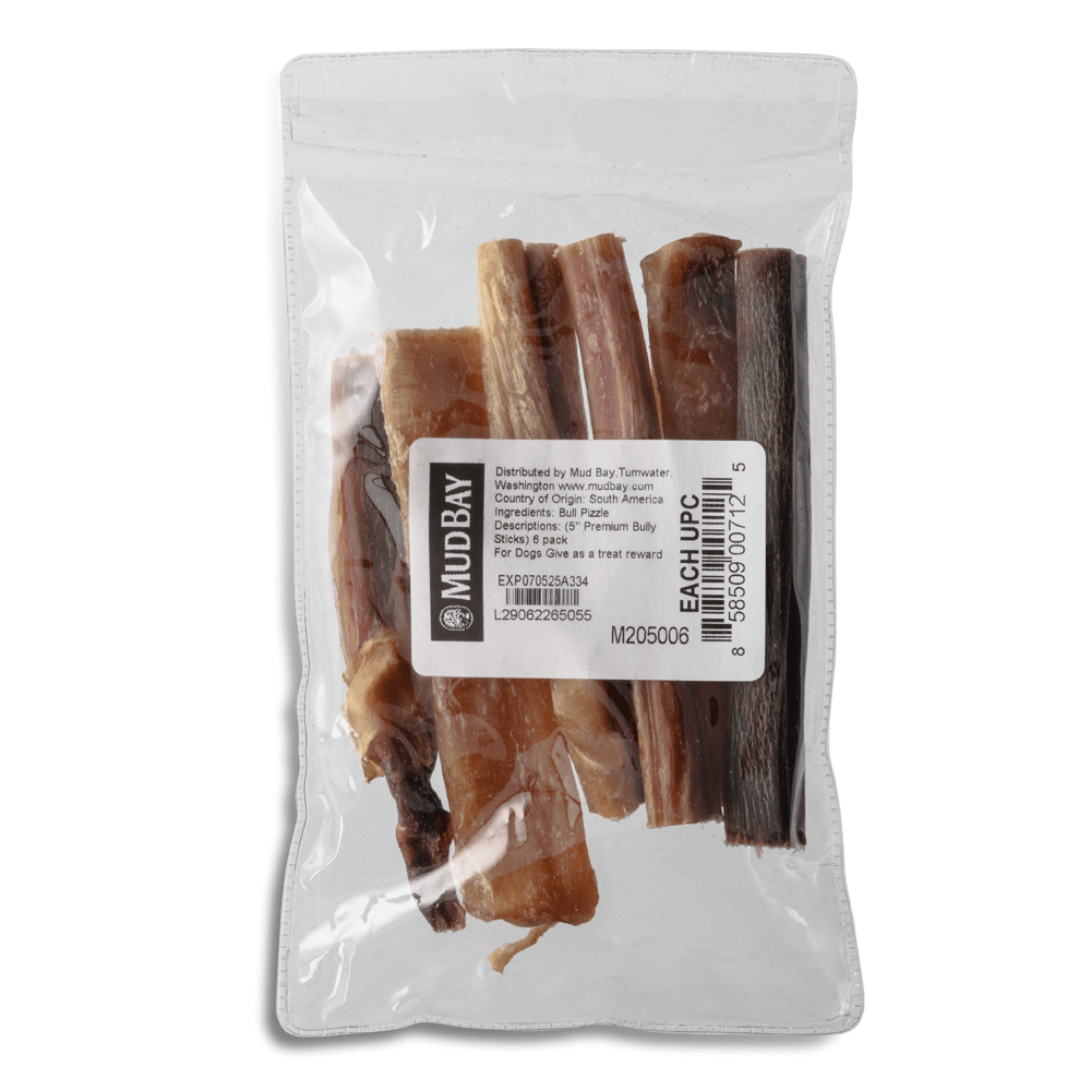 Mud Bay Bully Stick Dog Treats, 5-in, 6-Pack-