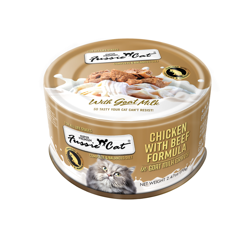 Fussie Cat Chicken with Beef Formula in Goat Milk Gravy for Cats