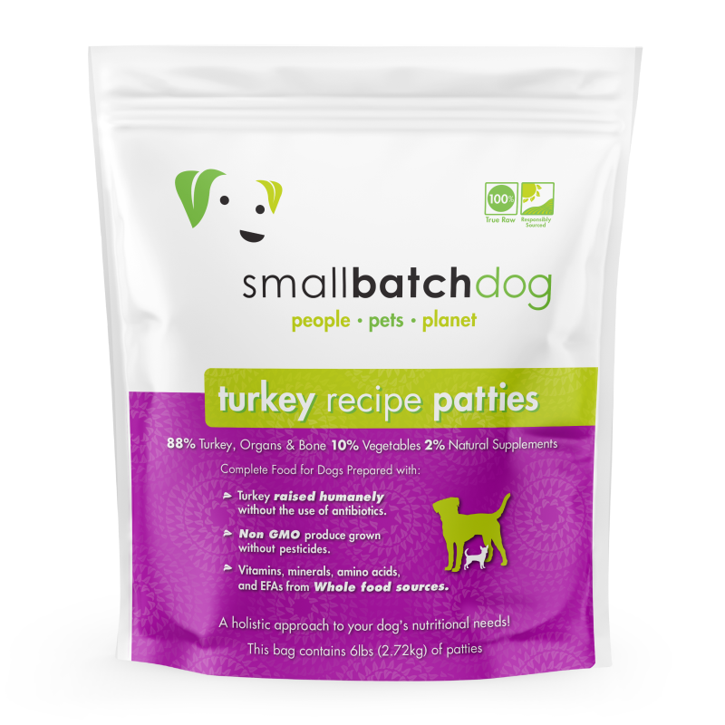 Smallbatch Frozen Raw Patties for Dogs-Turkey