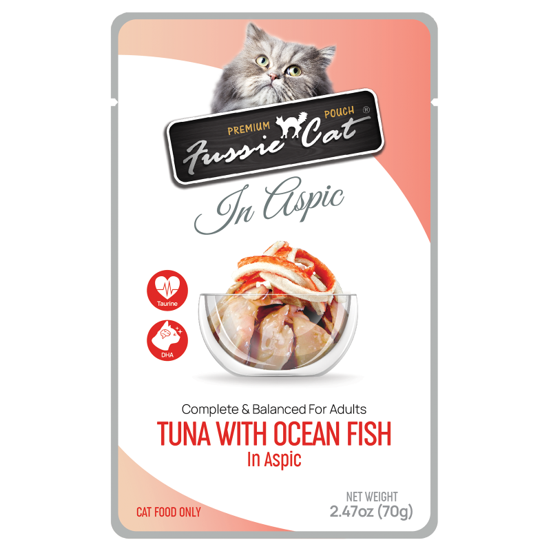 Fussie Cat Tuna with Ocean Fish in Aspic Cat Food Pouch