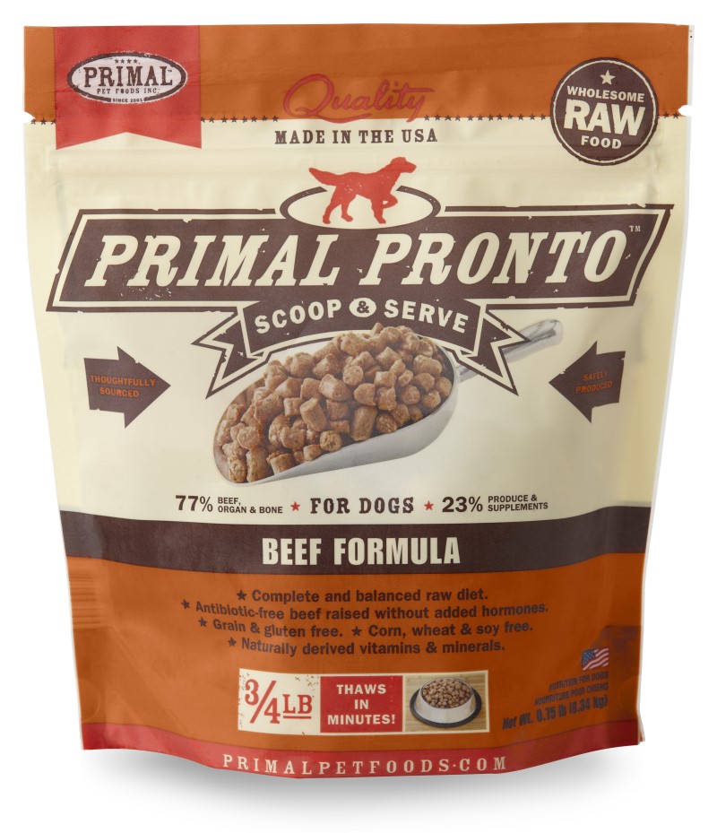 Primal Pronto Frozen Raw Beef for Dogs, 3/4lb