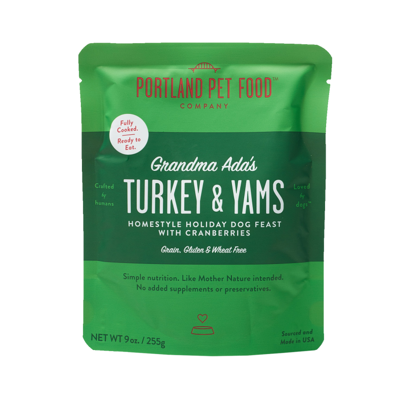 Portland Pet Food Grandma Ada's Turkey & Yams Human-Grade Dog Meal Pouch