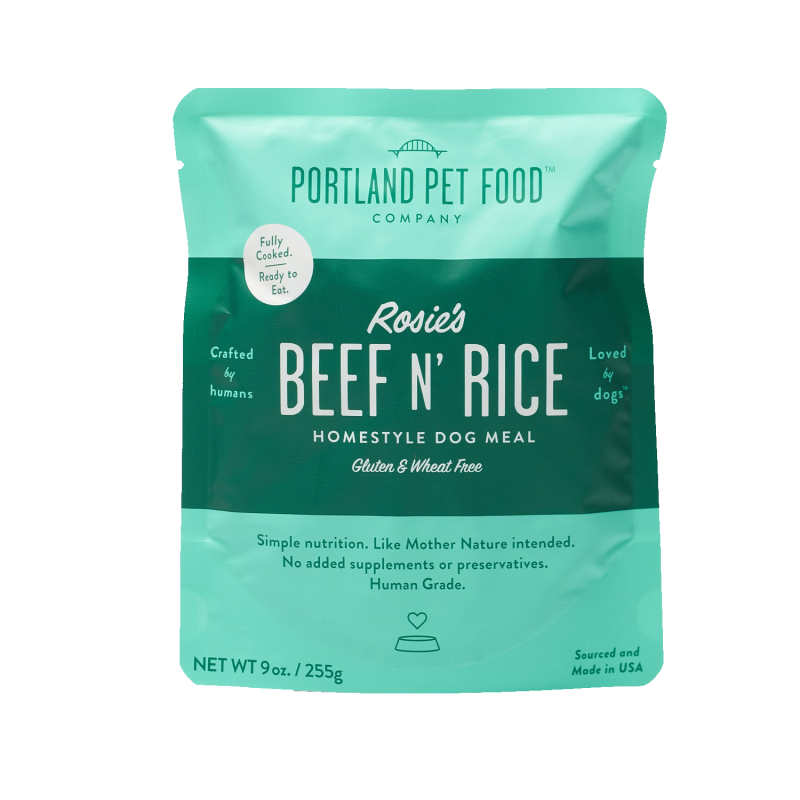 Portland Pet Food Rosie's Beef N' Rice Human-Grade Dog Meal Pouch