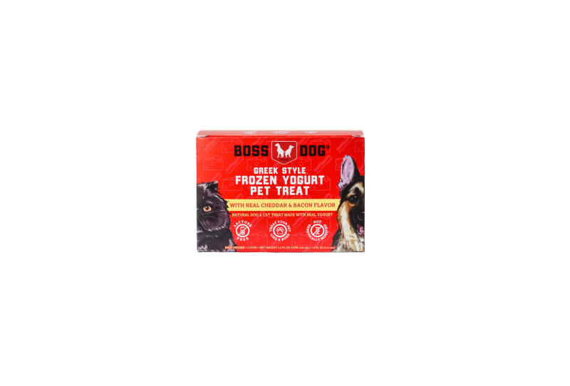 Boss Dog Greek Style Frozen Yogurt Pet Treat-with Real Cheddar and Bacon Flavor