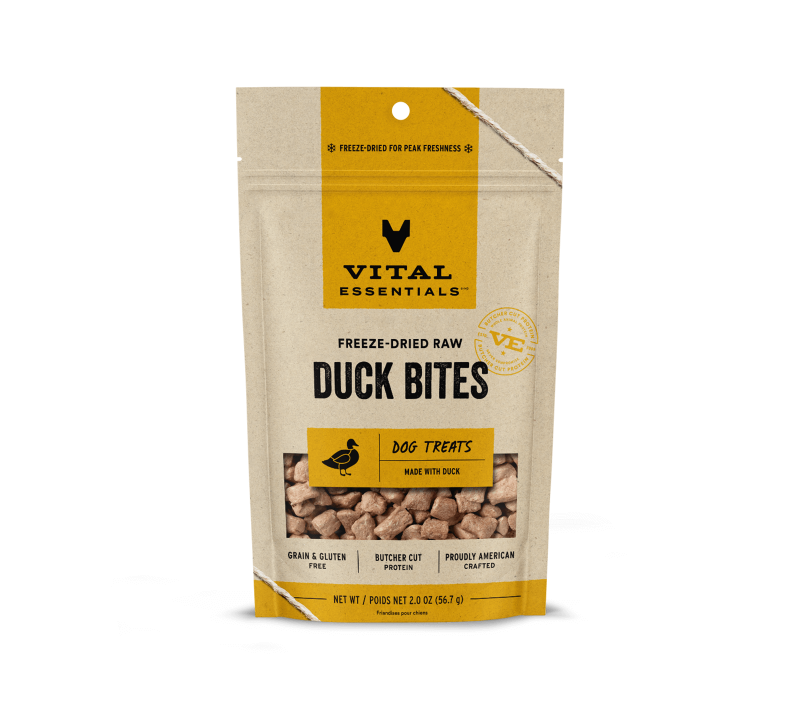 Vital Essentials Freeze-Dried Dog Treats-Duck Bites 2oz