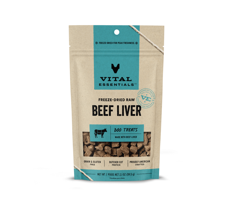 Vital Essentials Freeze-Dried Dog Treats-Beef Liver 2.1oz