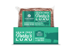A Pup Above Gently Cooked Frozen Dog Food, Porky's Luau, 12-lb-