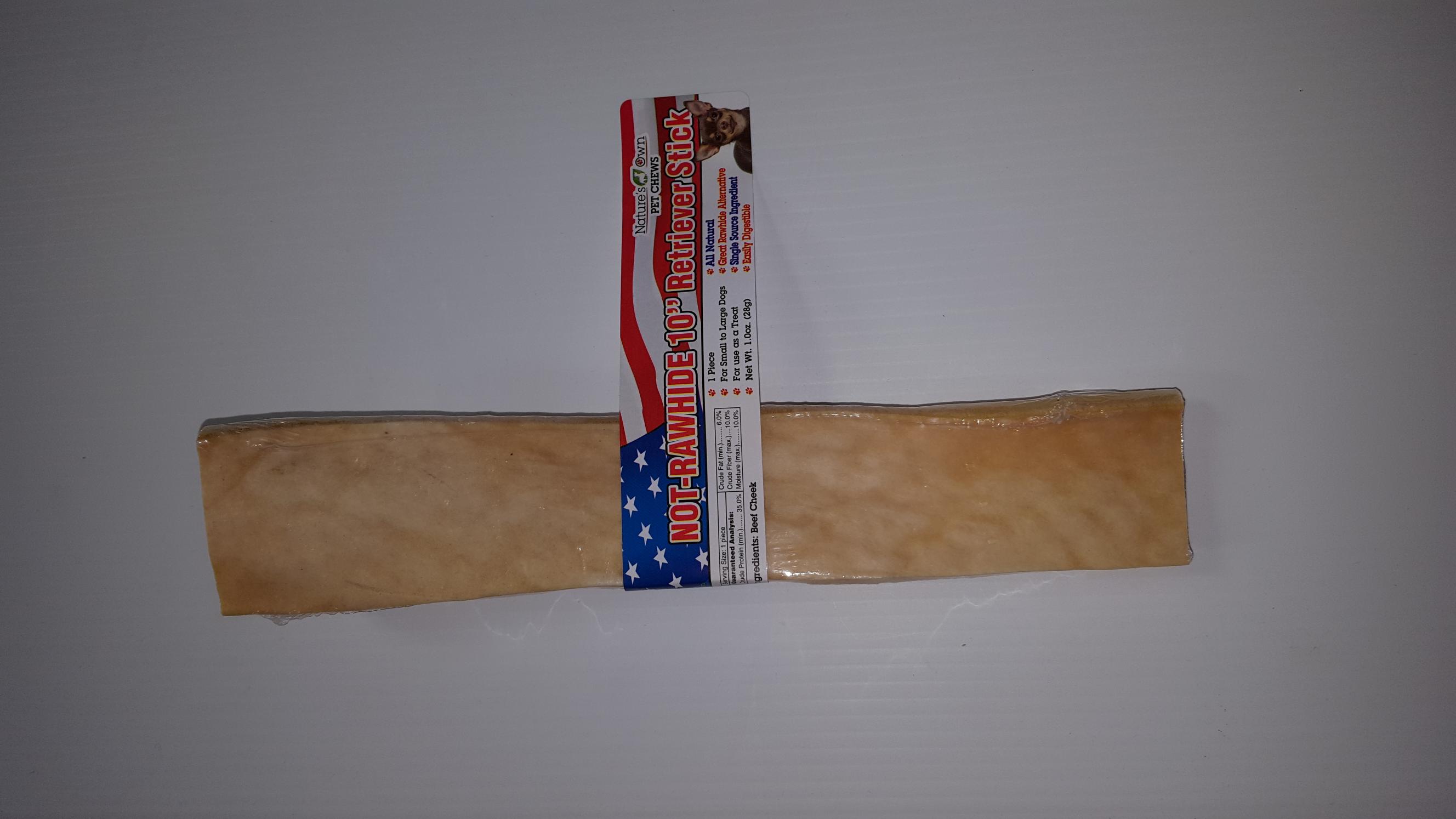 Nature's Own Not-Rawhide Dog Treat, Retriever Stick, 10-in-