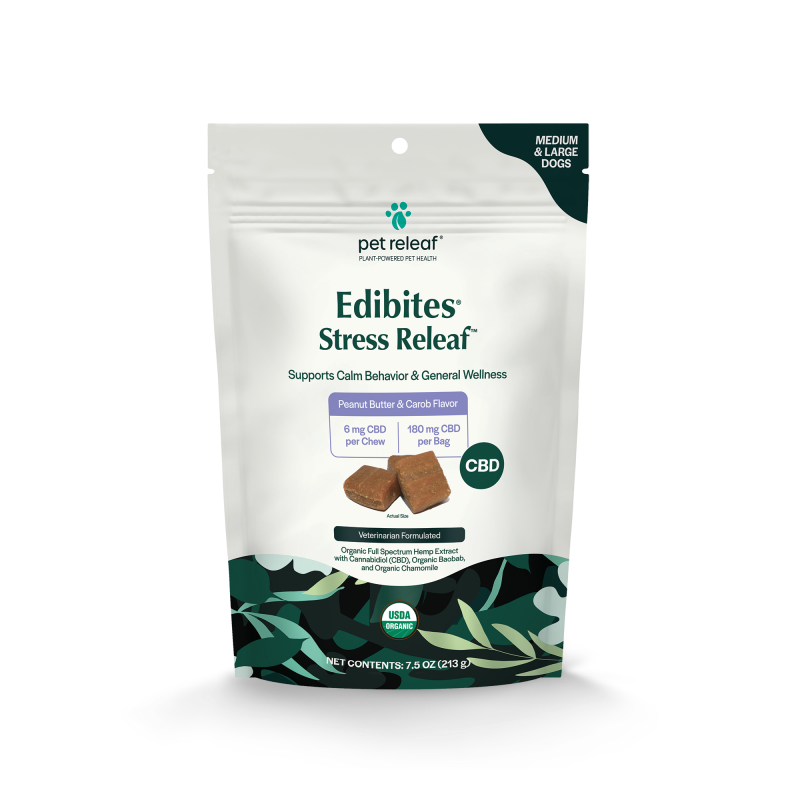 Pet Releaf Hemp Extract Edibites - Stress Releaf Peanut Butter & Carob Large Breed