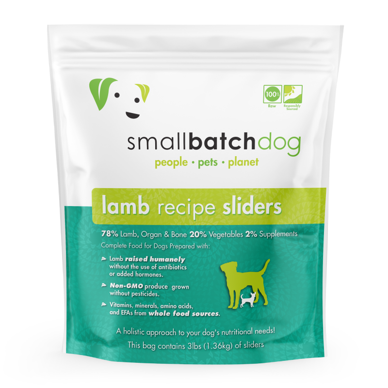 SmallBatch-Raw Frozen Lamb Sliders for Dogs