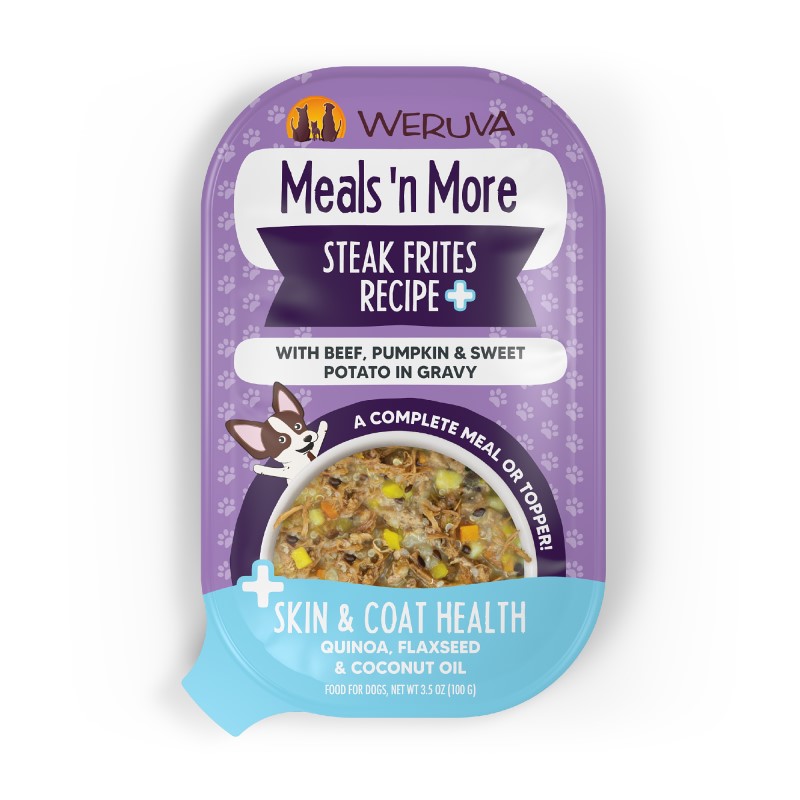 Weruva Meals 'N More Wet Dog Food, Steak Frites, Beef Pumpkin & Sweet Potato, 3.5-oz-