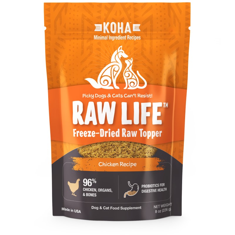 KOHA Raw Life Freeze-Dried Raw Topper, 8 oz-Chicken Recipe