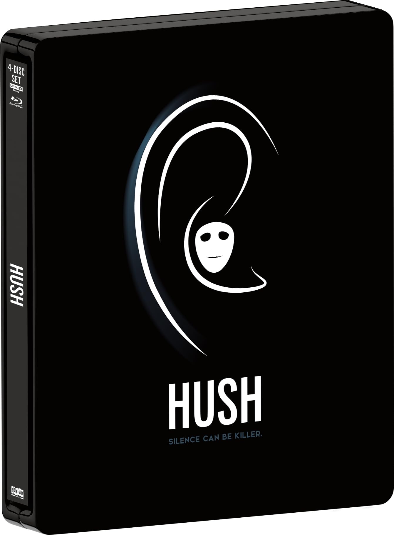 HUSH (2016) (SCREAM! Factory) (SteelBook)/Kate Siegel, John Gallagher Jr., and Michael Trucco@R@4K Ultra HD + Blu-ray
