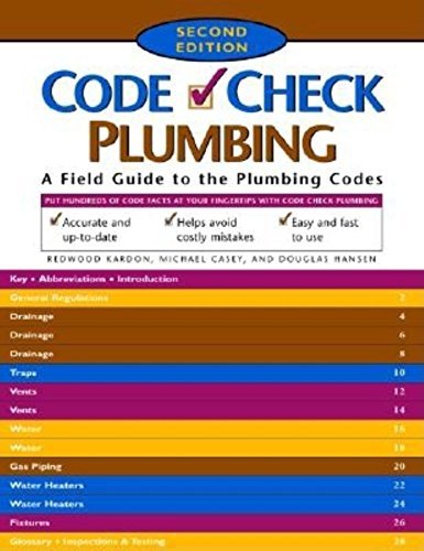 Redwood Kardon Plumbing A Field Guide To The Plumbing Codes 0002 Edition; 