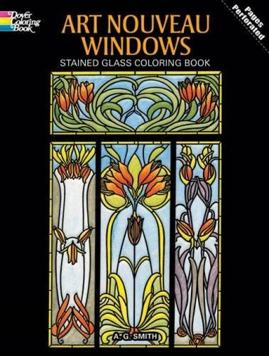 A. G. Smith Art Nouveau Windows Stained Glass Coloring Book 