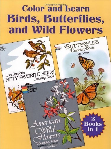 Lisa Bonforte Color And Learn Birds Butterflies And Wild Flower 