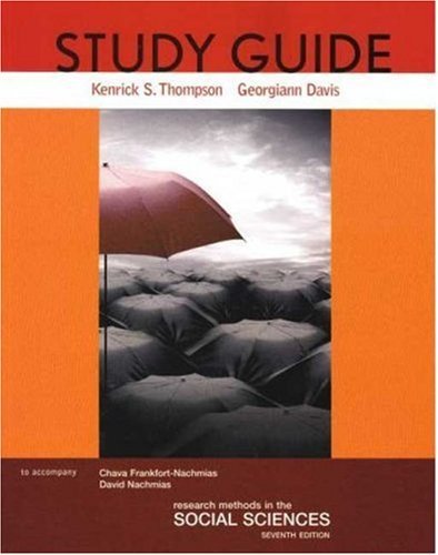 Chava Frankfort Nachmias Study Guide For Research Methods In The Social Sci 0007 Edition; 