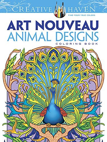 Marty Noble/Creative Haven Art Nouveau Animal Designs Coloring