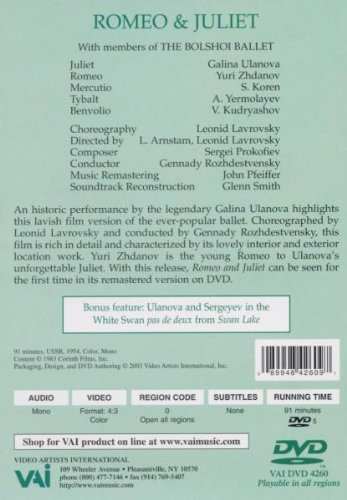 Bolshoi Ballet Romeo & Juliet Ulanova Zhdanov 