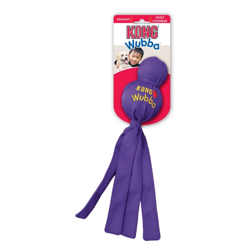 KONG Wubba™ Dog Toy - Durable Nylon for Tugging, Shaking & Squeaky Fetch - Assorted