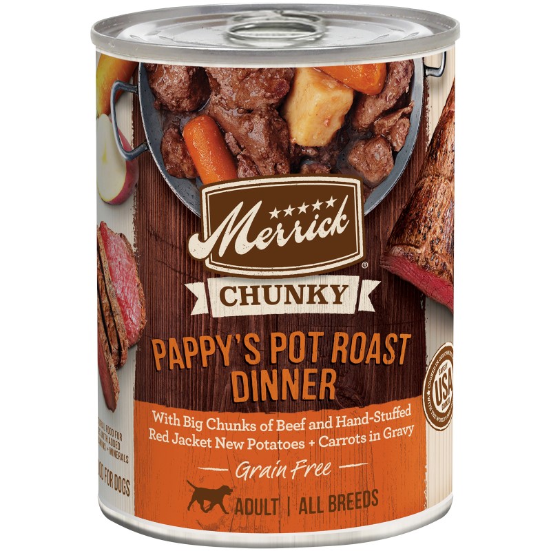 Merrick Grain Free Chunky Pappy's Pot Roast Dinner in Gravy Canned Dog Food