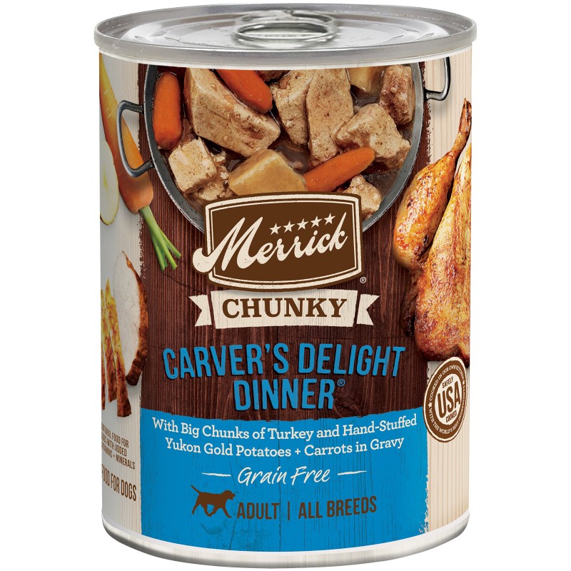 Merrick Grain Free Chunky Carver's Delight Dinner in Gravy Canned Dog Food
