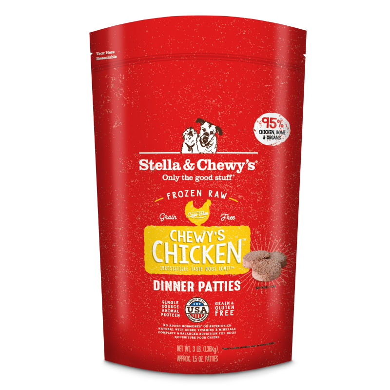 Stella & Chewy's Frozen Raw Patties for Dogs, Chicken