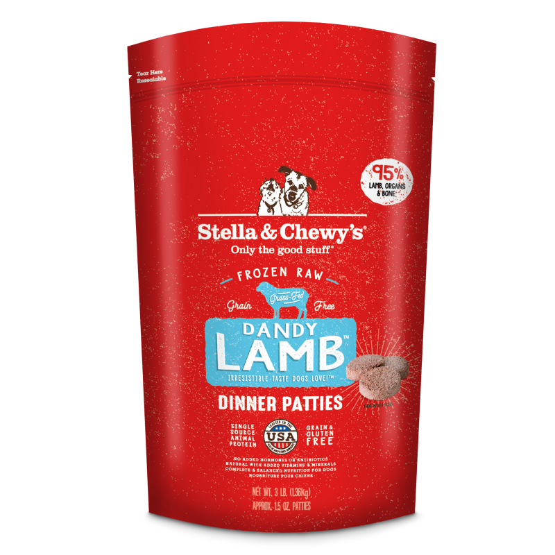 Stella & Chewy's Frozen Raw Patties for Dogs, Lamb
