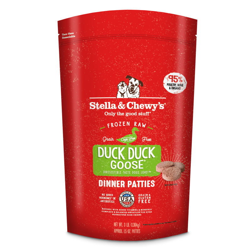 Stella & Chewy's Duck Duck Goose Frozen Raw Dinner Patties for Dogs