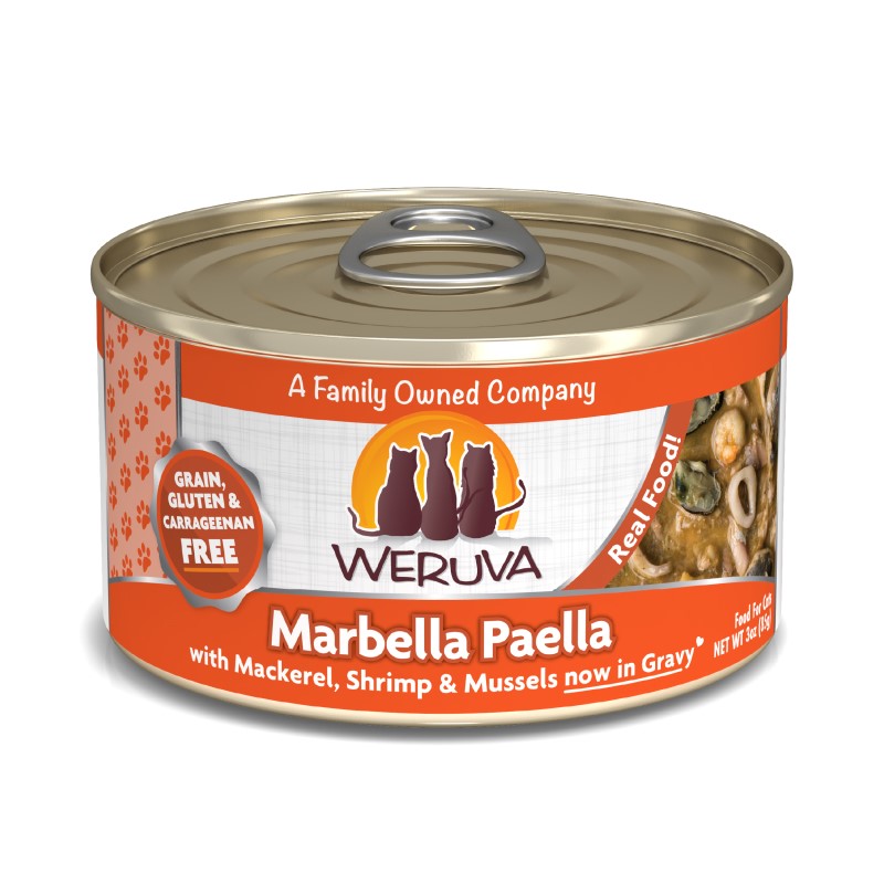 Weruva Marbella Paella with Mackerel, Shrimp, & Mussels in Gravy for Cats